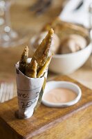 Fish and chips in a paper cone