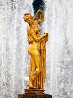 Close-up of Peterhof Grand Cascade bronze figure at St. Petersburg, Russia