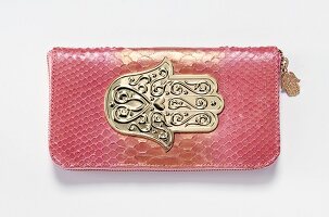 Mini-Tasche im Python-Look in Rosa 