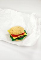 Burger on white background