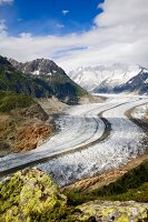 View of Aletsch Glacier in Valais, Switzerland