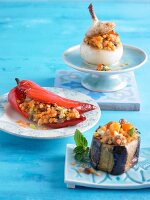 Stuffed vegetables with red lentils