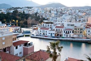 Agios Nikolaos coastal town on the island of Crete, Greek