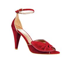 Sandalette mit Retroschleife in Rot 