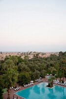 Marokko, Marrakesch, Hotel La Mamounia, Vogelperspektive