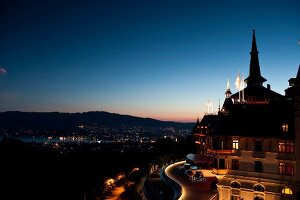 View of Hotel Dolder Grand overlooking Zurich, Switzerland