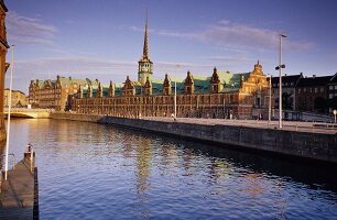 View of Borsgade old stock exchange building, Slotsholmen, Central Copenhagen, Denmark