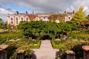 View of Bantry House surrounded with trees, Ireland, UK