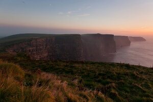 View of Cliffs of Moher at sunset in Ireland