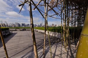 Bamboo scaffolding on Metropolitan Museum of Art, New York, USA
