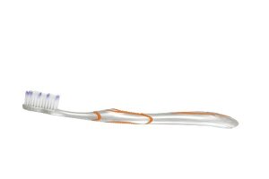 Close-up of toothbrush on white background