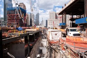 Construction work going on in Ground Zero site in New York, USA