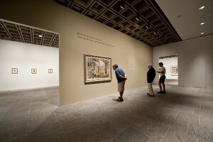 People at exhibition at the Whitney Museum in New York, USA