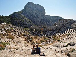 Termessos: Theater, Überreste, Touristen