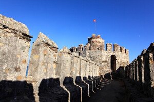 Parapet of Mamure Castle in Anamur, Mersin Province, Turkey