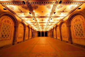 View of Bethesda Terrace in Central Park at New York, USA