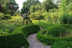 Ostseeküste: Schleswig-Holstein, Stockelsdorf, Garten, Hecke, Pfad.