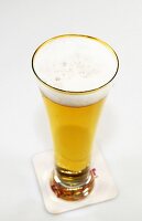 Close-up of glass of beer