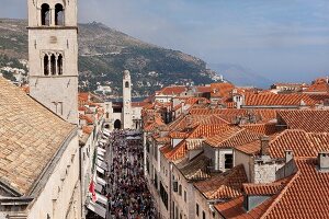 Kroatien: Dubrovnik, Blick auf die Placa Stradun und Mala Braca