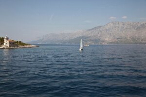 View of Cavtat coastal bay in Croatia