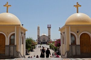 Children playing outside Monastery of Abu Mena, Abu Mena, Egypt