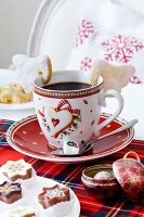Tasse, Untertasse, weihnachtlich, Keksflügel