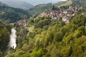 View of wild canyon Gorges de Nouailles in Franche-Comte, France