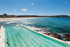 View of Iceberg pool next to Bondi beach in Sydney, New South Wales, Australia