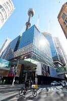 View of Sydney Tower in Sydney central business district, New South Wales, Australia