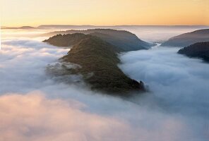 View of Saar loop in Mettlach, Saarland, Germany