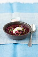 Beetroot and red onion soup