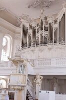 Interior of St. Ludwig in Baroque style at Saarland, Germany
