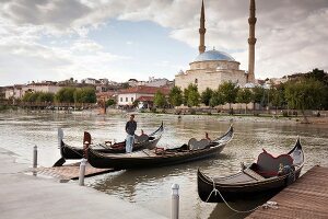 Gondolas at Kizilirmak River, Avanos, Cappadocia, Turkey