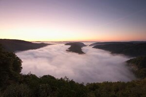 View of Saar loop in Mettlach, Saarland, Germany