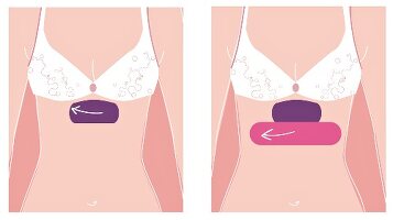 Illustration, Tape für Magenbeschwerden