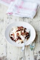 Topfenfleckerl (quark pasta) with bacon (Austria)