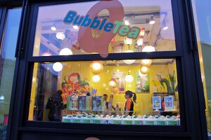 BoBoQ and Bubble Tea Shop at Gaensemarkt in Hamburg, Germany