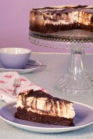 Marmor-Cheesecake, Brownie Marble, Schokoladen-Käsekuchen, Stück