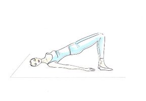 Illustration of woman exercising in inclined position