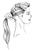 Illustration, Haarstyling, Haare, Zopfschlaufe, Zopf, Step 2