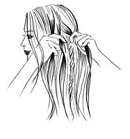 Illustration, Haarstyling, Haare, Zöpfe, flechten, Step 2