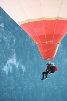 Air balloon in Chateau d'Oex, Alps, Canton of Vaud, Lake Geneva, Switzerland