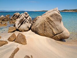 Rocks at Baja Trinita beach in La Maddalena Island, Sardinia, Italy