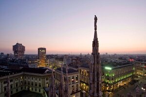 View of cityscape and Milan Cathedral at Milan, Italy