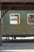 Steam locomotive in Zittau narrow gauge railway, Saxony, Germany