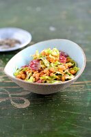 Lentil and pointed cabbage salad