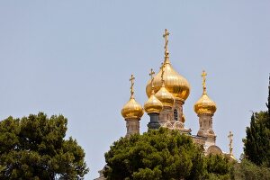 Israel, Jerusalem, Ölberg, Maria- Magdalena-Kirche, Kuppeln