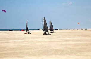 View of beach sailors at Fano beach, Denmark