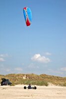 View of beach sailors at Fano beach, Denmark