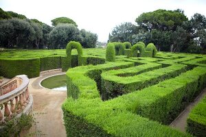 Barcelona, Parc del Laberint, Labyrinth, Hecke